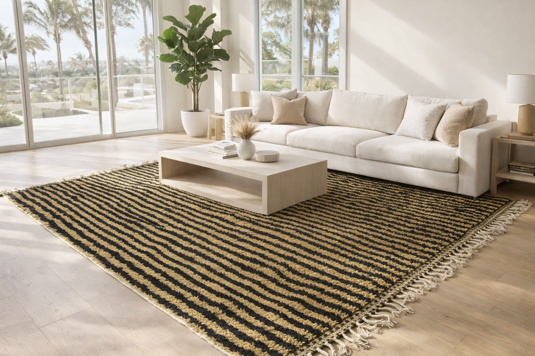Custom Handwoven Wool Rug – Moroccan Carpet | Modern Minimalist Berber Design