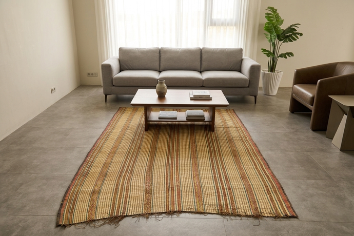 Handwoven Tuareg Mat 6.5 x 8.7 ft – Authentic Nomadic Tribal Rug
