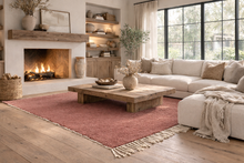 Custom Handmade Moroccan Rug - Elegant Solid Brown Wool Area Rug