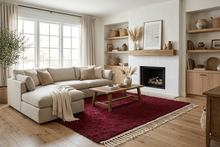 Handmade Moroccan Rug - Deep Burgundy Custom Area Rug