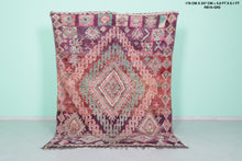 Handmade berber wool rug: 5.8 x 8.1 feet Pink tribal design rug -
