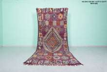 Vintage purple berber rug 4.9 x 10.9 feet - Handwoven Moroccan wool kilim runner