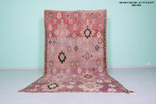 Handmade pink floral wool moroccan rug 6x9 feet - Vintage boho rug -