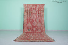 Vintage moroccan runner rug 6.2 x 9 feet  - Handmade berber wool -