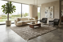 Stone Gray Moroccan Rug - Textured Geometric Beni Ourain Wool Rug - Custom size