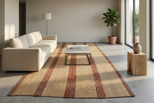 Tuareg rug - Beige handwoven tribal mat - 7.3 FT X 18.4 FT