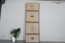 Handwoven Tuareg Runner Rug 3x9 ft, Reed & Leather Mat