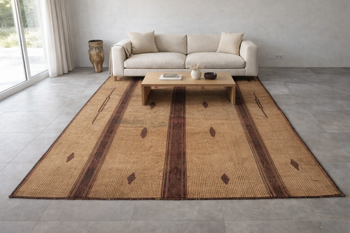 Tuareg rug - Handwoven reed mat - 7.4 FT X 11.3 FT