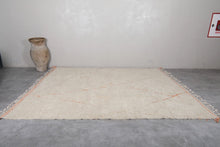 Moroccan Handmade Rug - Beni Ourain Berber Carpet with Orange Details