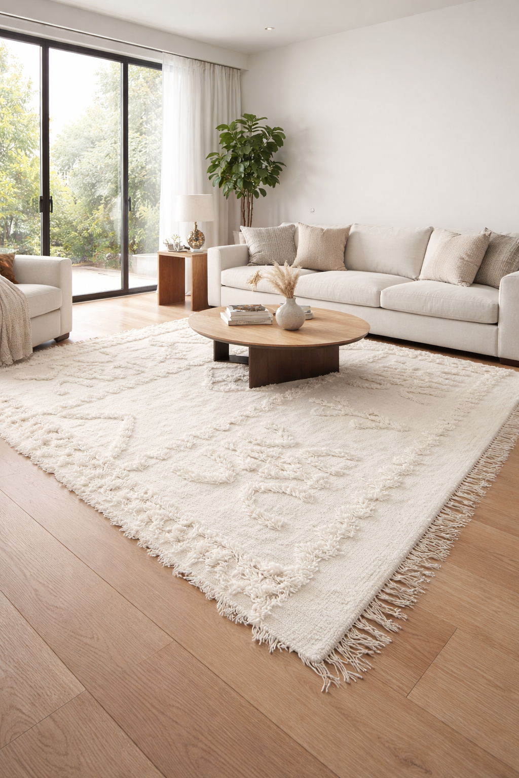 White berber Moroccan rug - Custom size