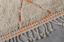 Moroccan Handmade Rug - Beni Ourain Berber Carpet with Orange Details