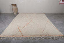 Moroccan Handmade Rug - Beni Ourain Berber Carpet with Orange Details