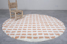 Moroccan Round rug - round rug grid - white rug - wool round rug - custom size rug