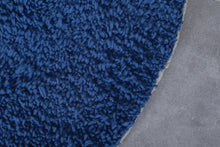 Custom handmade blue Moroccan round rug - Perfect for any room