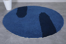 Custom handmade blue Moroccan round rug - Perfect for any room