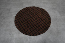 Brown Moroccan round rug - Custom handmade carpet