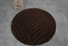 Brown Moroccan round rug - Custom handmade carpet