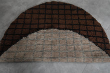 Brown Moroccan round rug - Custom handmade carpet