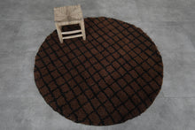 Brown Moroccan round rug - Custom handmade carpet