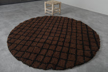 Brown Moroccan round rug - Custom handmade carpet