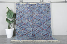 Blue moroccan rug – Beni ourain wool rug – Custom size rug