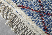 Blue moroccan rug – Beni ourain wool rug – Custom size rug