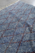 Blue moroccan rug – Beni ourain wool rug – Custom size rug