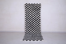 Black and white checkered runner rug - Custom wool size