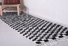 Black and white checkered runner rug - Custom wool size