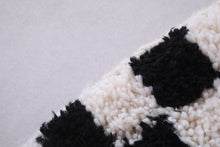 Black and white checkered runner rug - Custom wool size