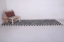Black and white checkered runner rug - Custom wool size