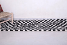 Black and white checkered runner rug - Custom wool size