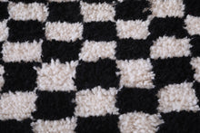 Black and white checkered runner rug - Custom wool size