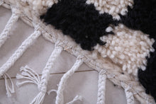 Black and white checkered runner rug - Custom wool size