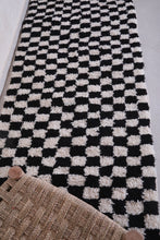 Black and white checkered runner rug - Custom wool size