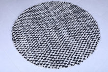 Black and white round checkered rug - Handmade Moroccan carpet
