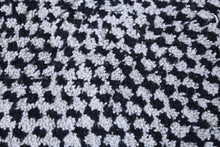 Black and white round checkered rug - Handmade Moroccan carpet