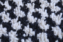 Black and white round checkered rug - Handmade Moroccan carpet