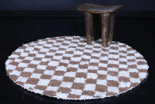 Checkered round Moroccan rug - Handmade custom carpet