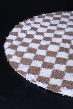Checkered round Moroccan rug - Handmade custom carpet