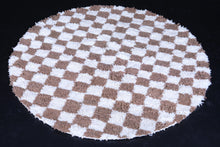 Checkered round Moroccan rug - Handmade custom carpet
