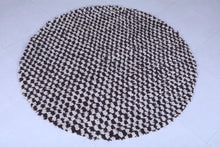 Moroccan round rug - Brown checkered berber design