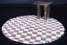 Checkered round Moroccan rug - Handmade custom carpet