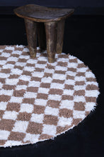 Checkered round Moroccan rug - Handmade custom carpet