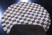 Checkered round Moroccan rug - Handmade custom carpet