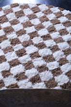 Checkered round Moroccan rug - Handmade custom carpet