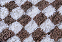 Checkered round Moroccan rug - Handmade custom carpet