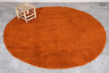 Moroccan orange round rug - Handmade custom rug