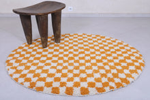 Round checkered rug - checkered yellow rug
