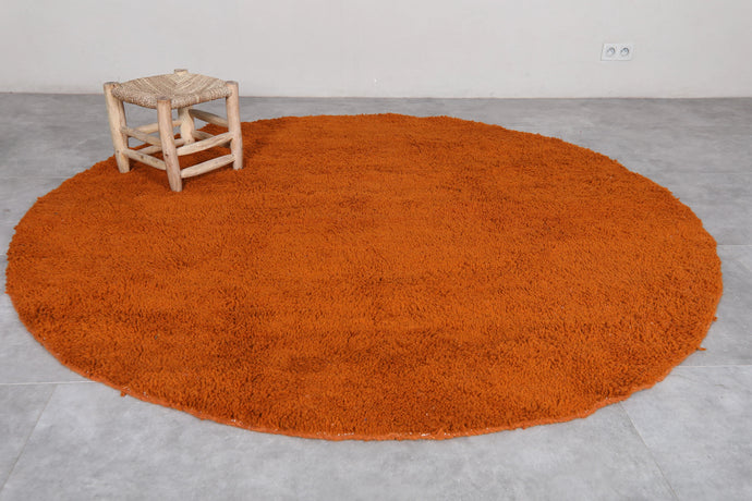 Moroccan orange round rug - Handmade custom rug
